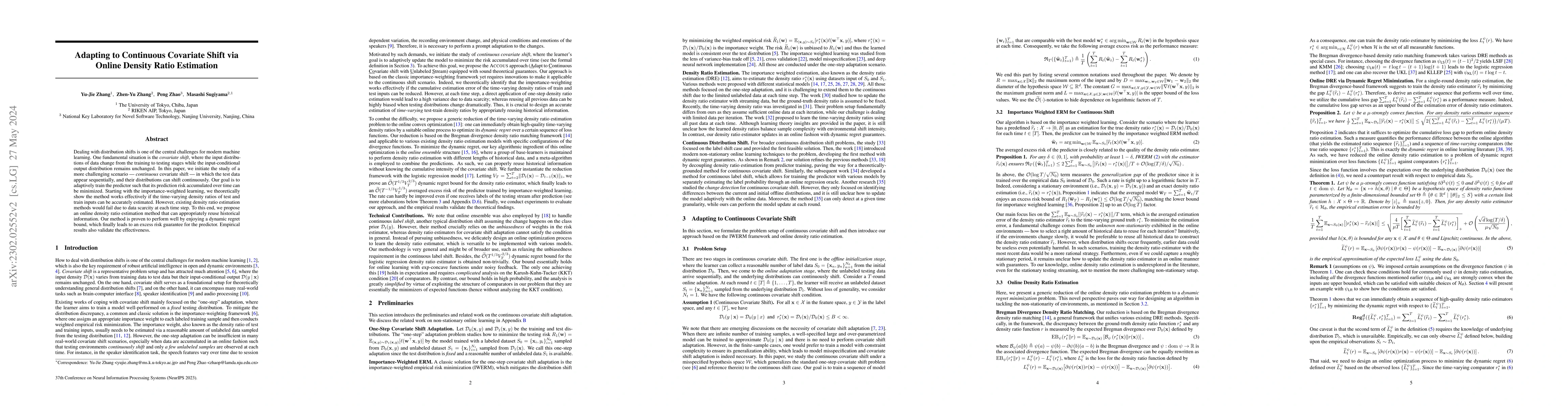 Thumbnail for Adapting to Continuous Covariate Shift via Online Density Ratio
  Estimation