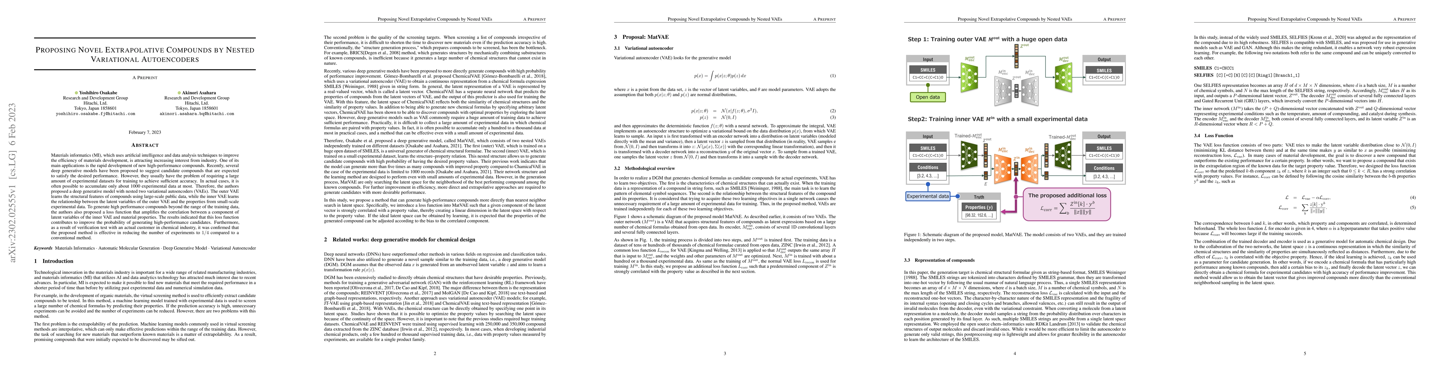 Thumbnail for Proposing Novel Extrapolative Compounds by Nested Variational
  Autoencoders