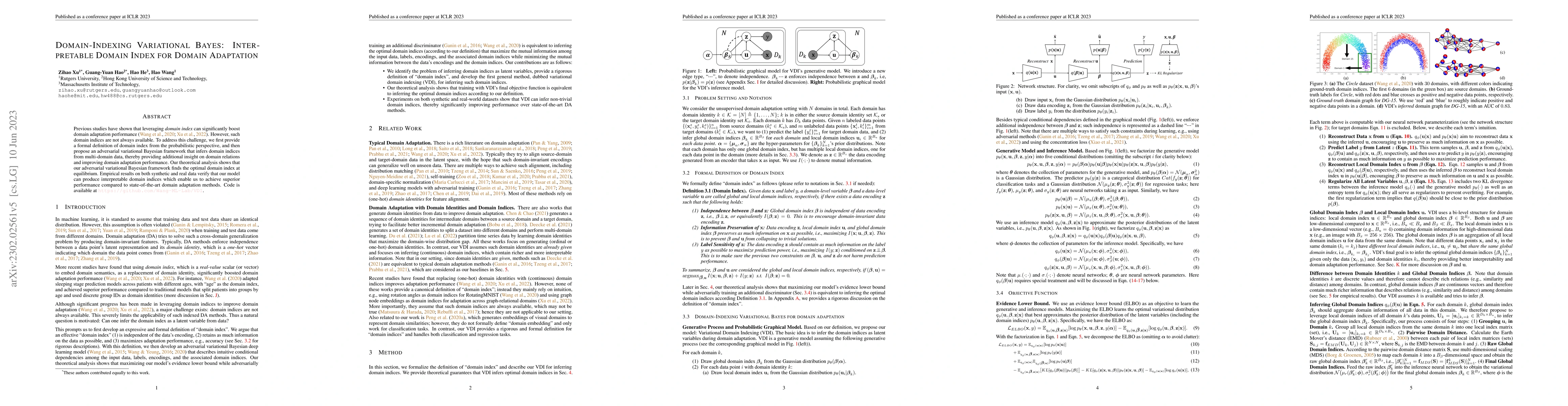 Thumbnail for Domain-Indexing Variational Bayes: Interpretable Domain Index for Domain
  Adaptation