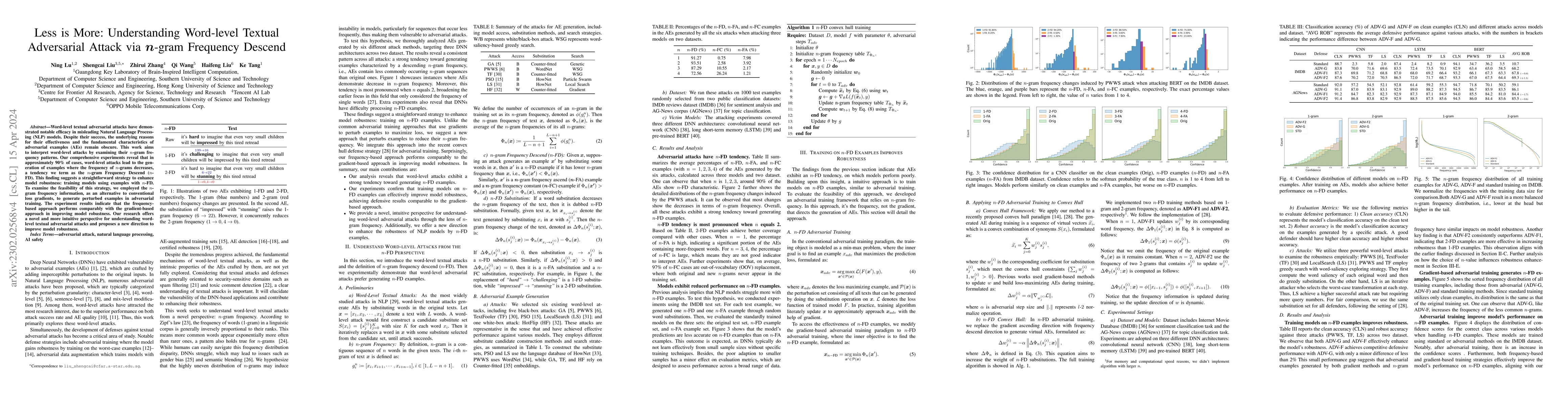 Thumbnail for Less is More: Understanding Word-level Textual Adversarial Attack via
  n-gram Frequency Descend