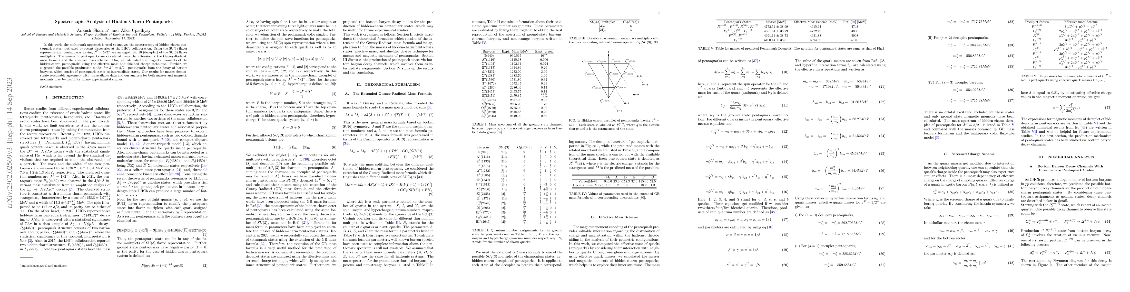 Thumbnail for Spectroscopic Analysis of Hidden-Charm Pentaquarks