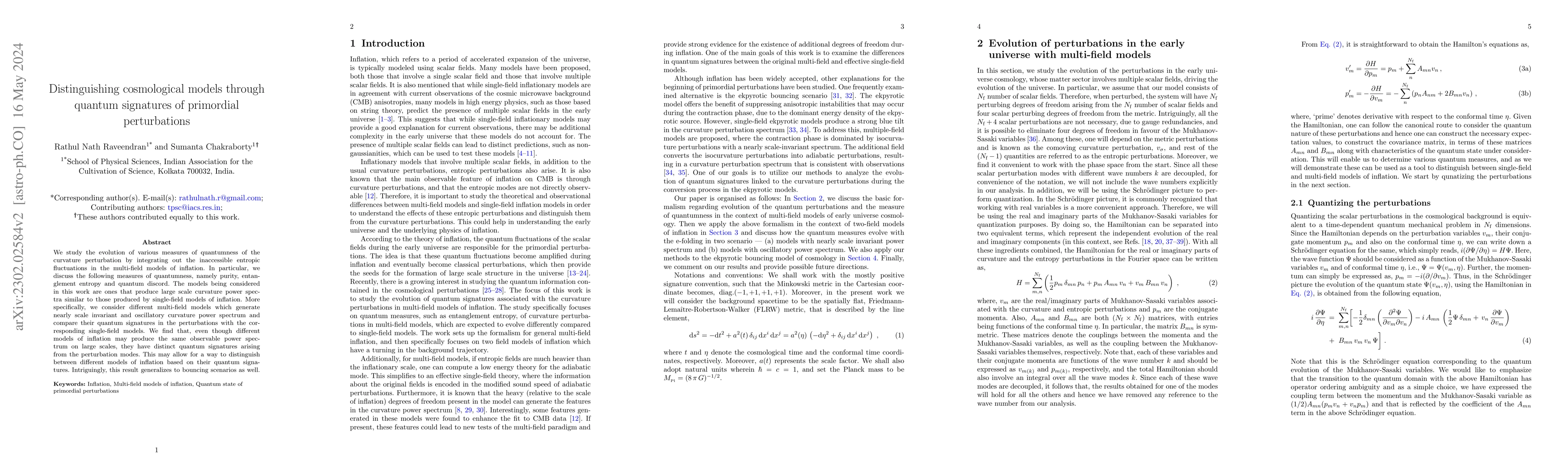 Thumbnail for Distinguishing cosmological models through quantum signatures of
  primordial perturbations