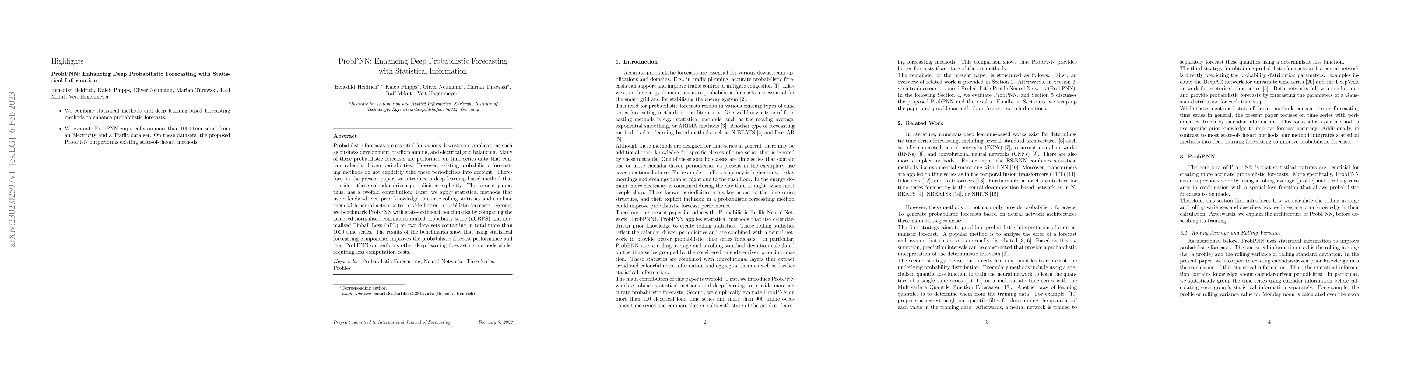Thumbnail for ProbPNN: Enhancing Deep Probabilistic Forecasting with Statistical
  Information