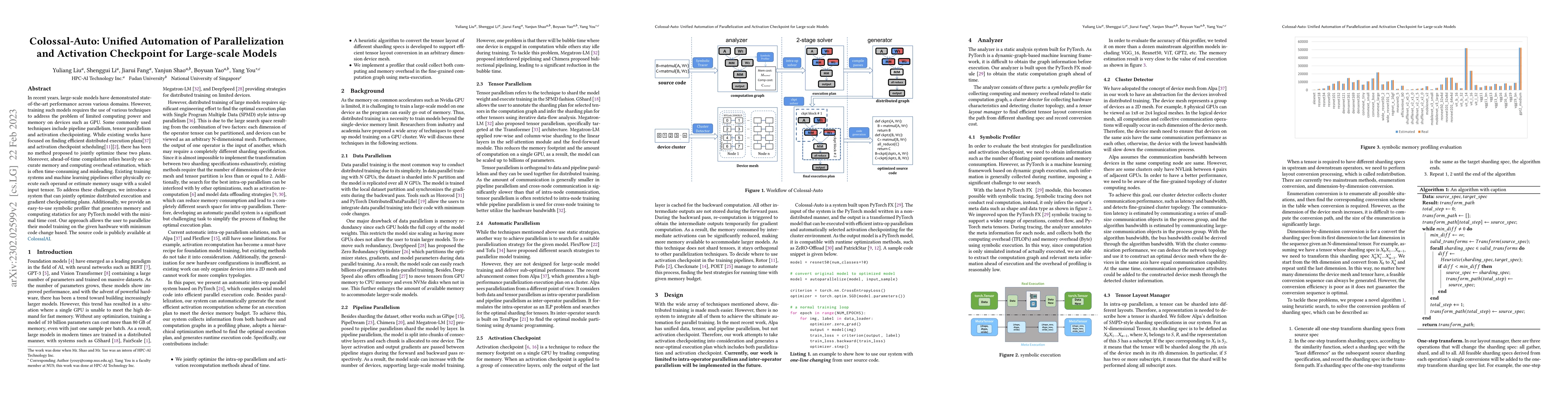 Thumbnail for Colossal-Auto: Unified Automation of Parallelization and Activation
  Checkpoint for Large-scale Models