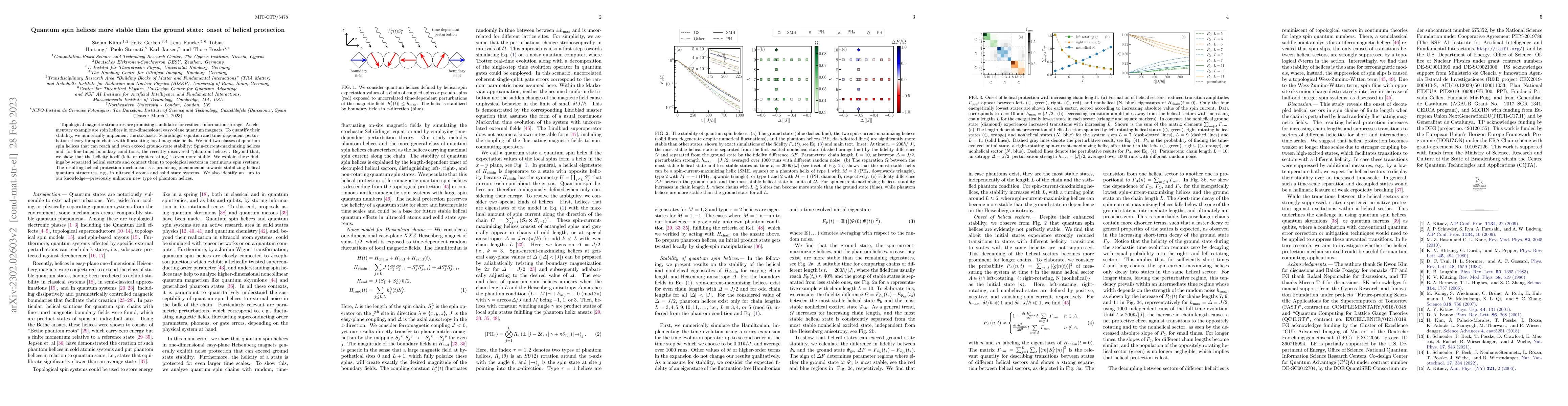 Thumbnail for Quantum spin helices more stable than the ground state: onset of helical
  protection