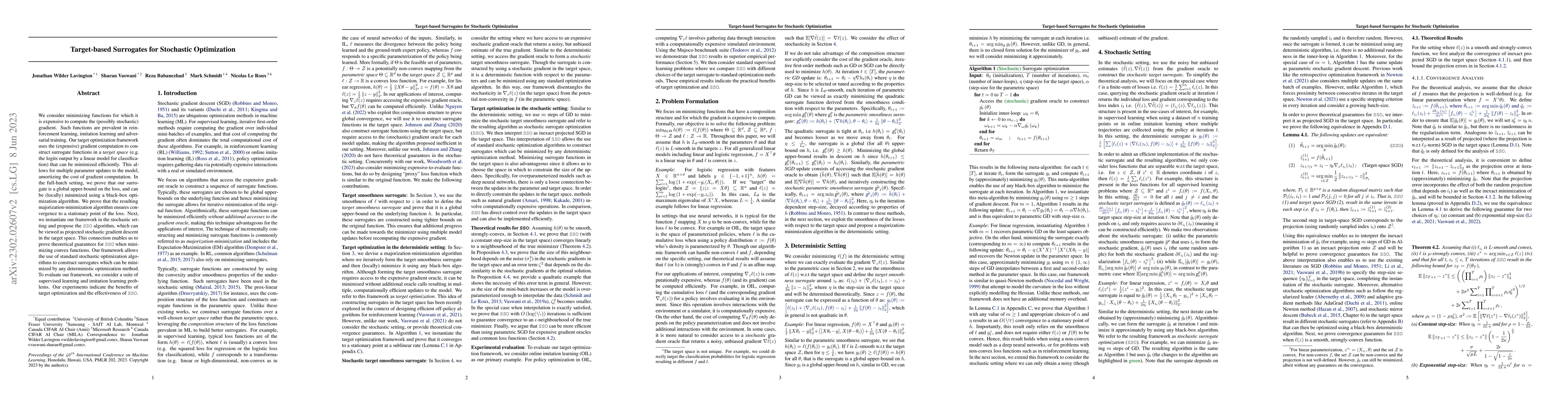 Thumbnail for Target-based Surrogates for Stochastic Optimization