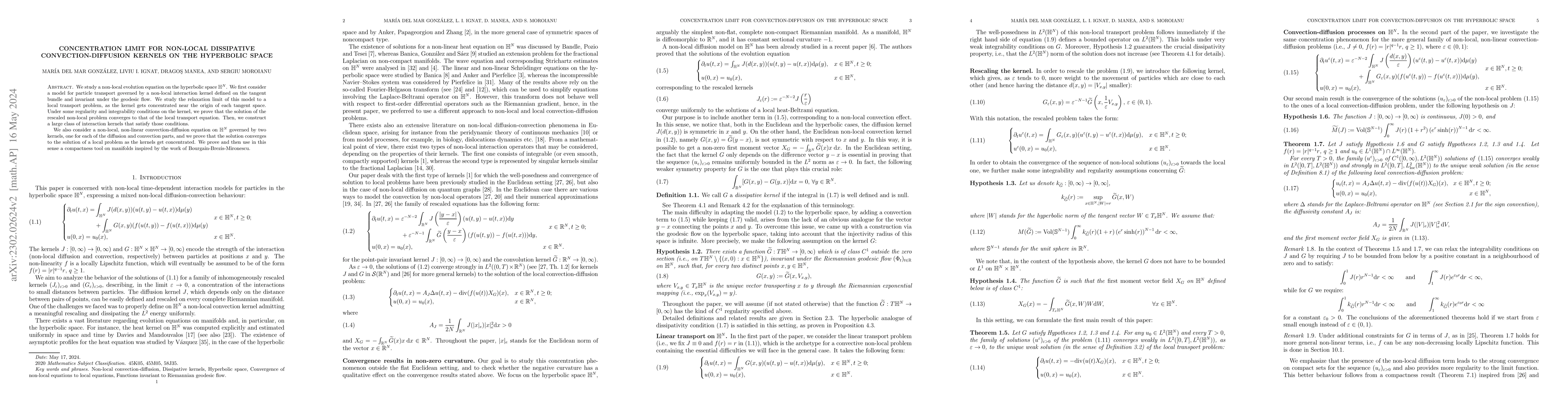Thumbnail for Concentration limit for non-local dissipative convection-diffusion
  kernels on the hyperbolic space