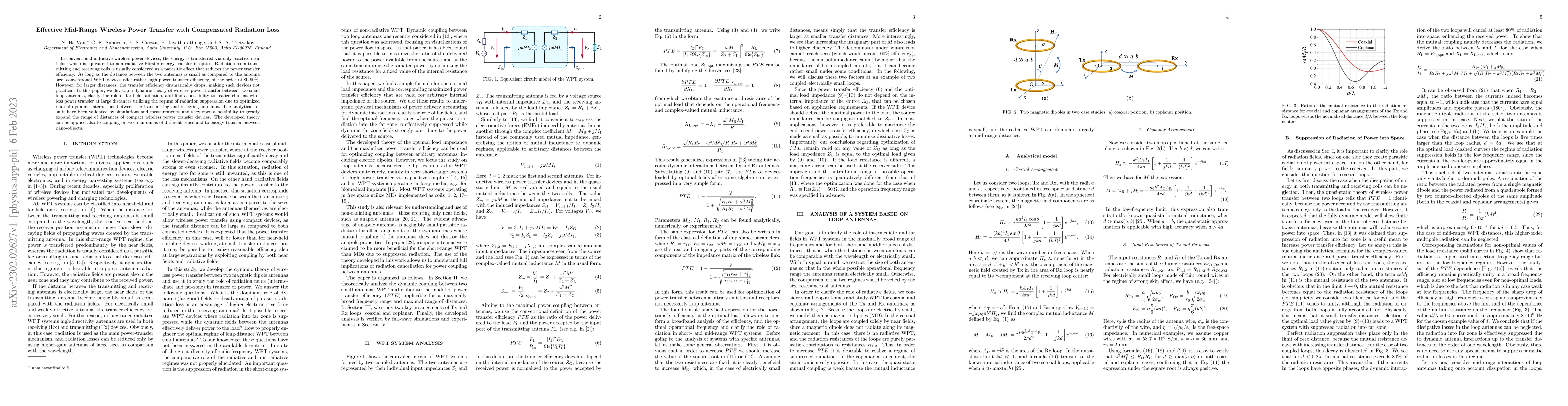 Thumbnail for Effective Mid-Range Wireless Power Transfer with Compensated Radiation
  Loss