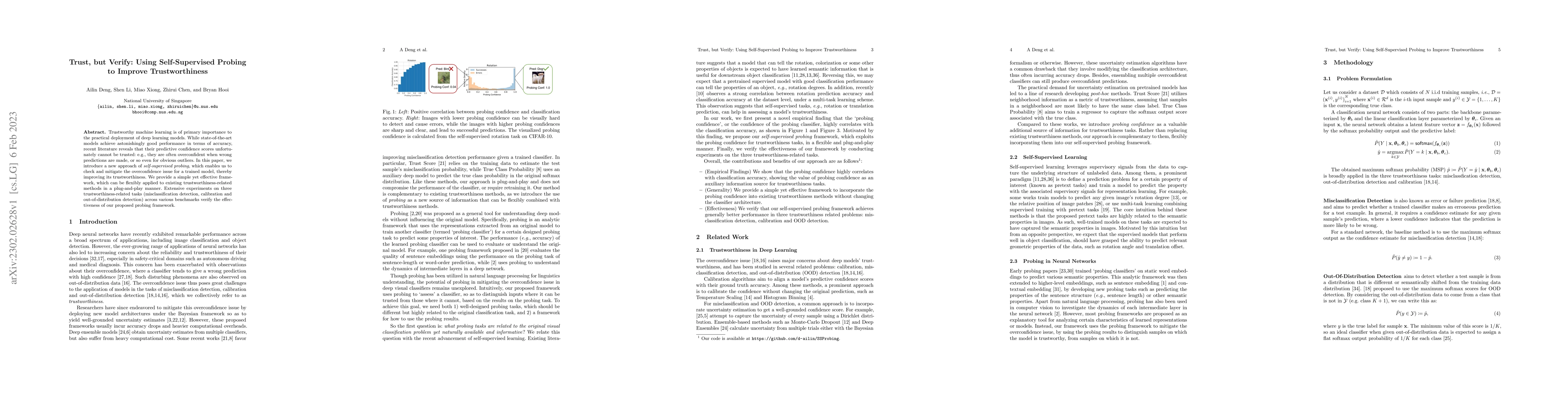 Thumbnail for Trust, but Verify: Using Self-Supervised Probing to Improve
  Trustworthiness
