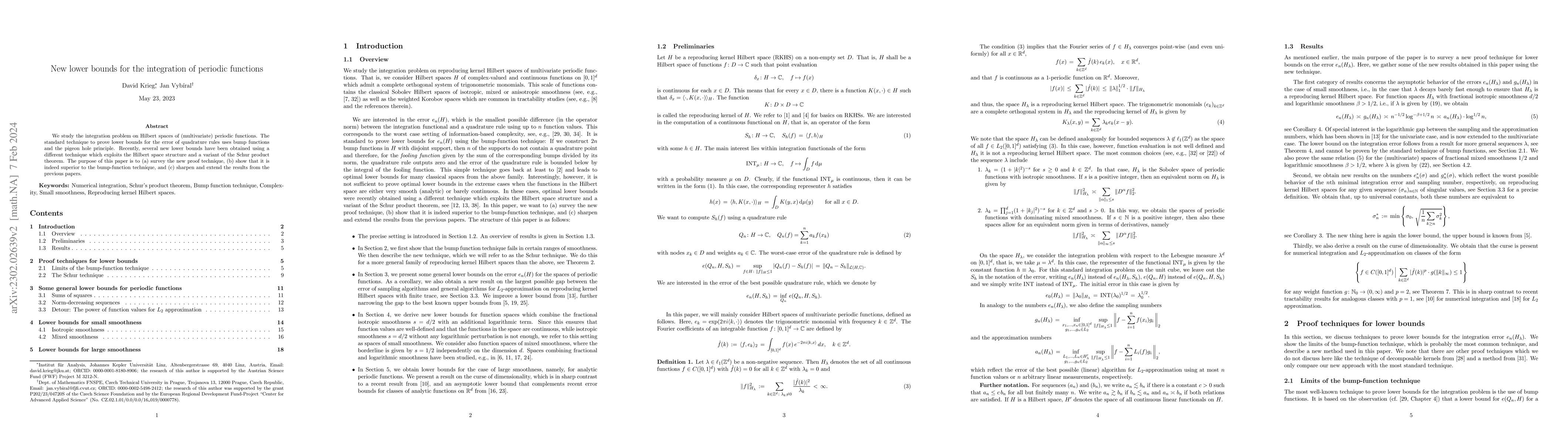 Thumbnail for New lower bounds for the integration of periodic functions