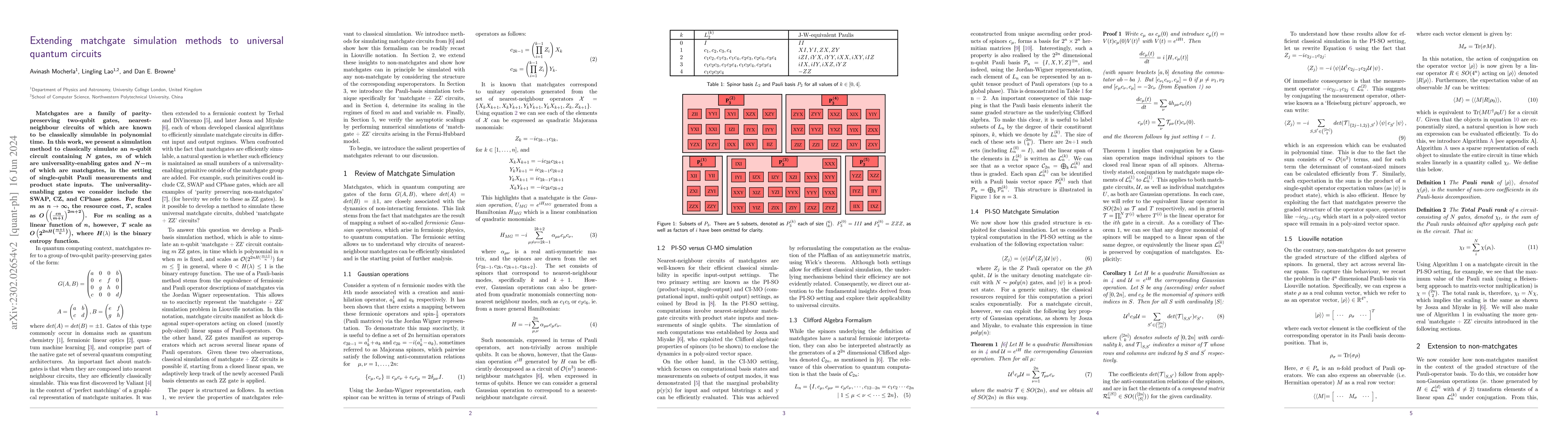 Thumbnail for Extending Matchgate Simulation Methods to Universal Quantum Circuits