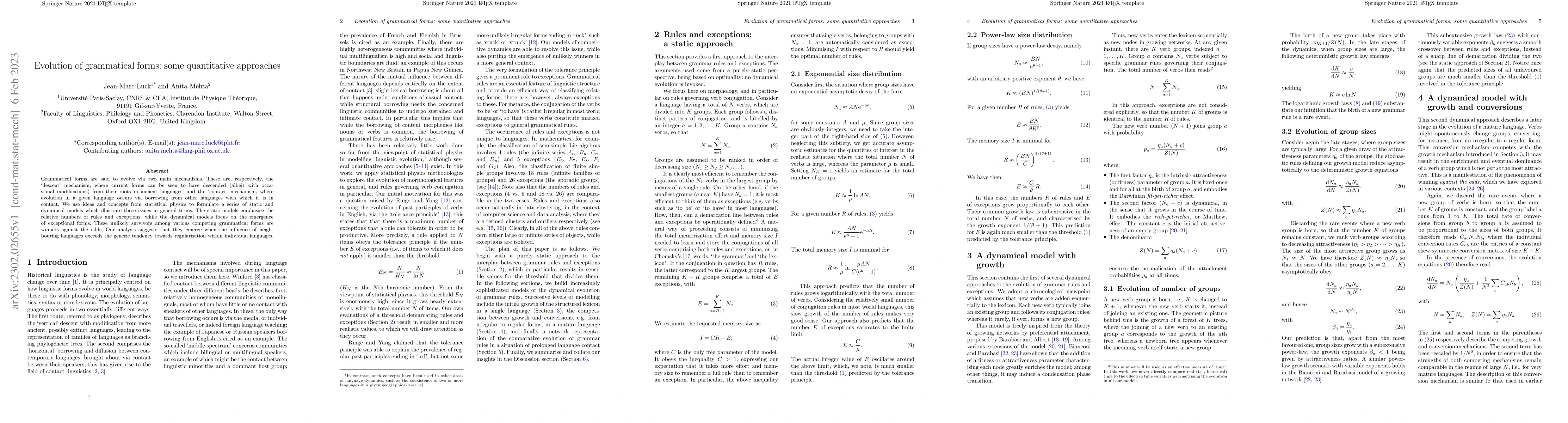 Thumbnail for Evolution of grammatical forms: some quantitative approaches