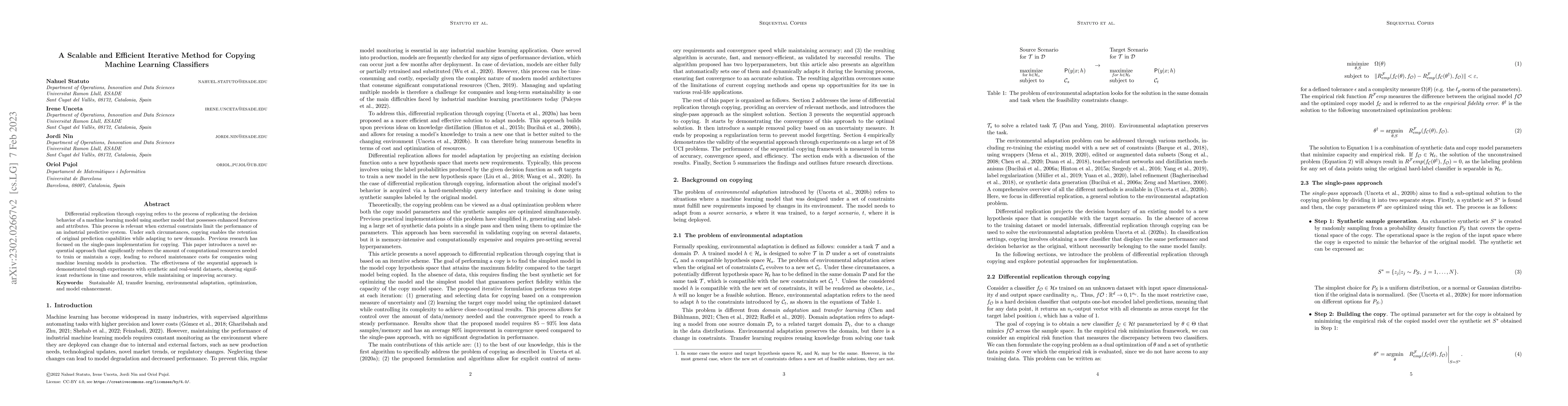 Thumbnail for A Scalable and Efficient Iterative Method for Copying Machine Learning
  Classifiers