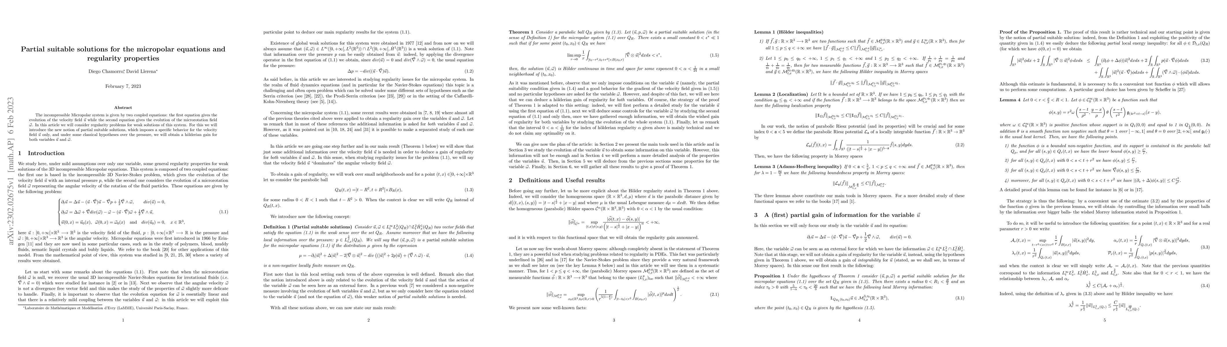 Thumbnail for Partial suitable solutions for the micropolar equations and regularity
  properties