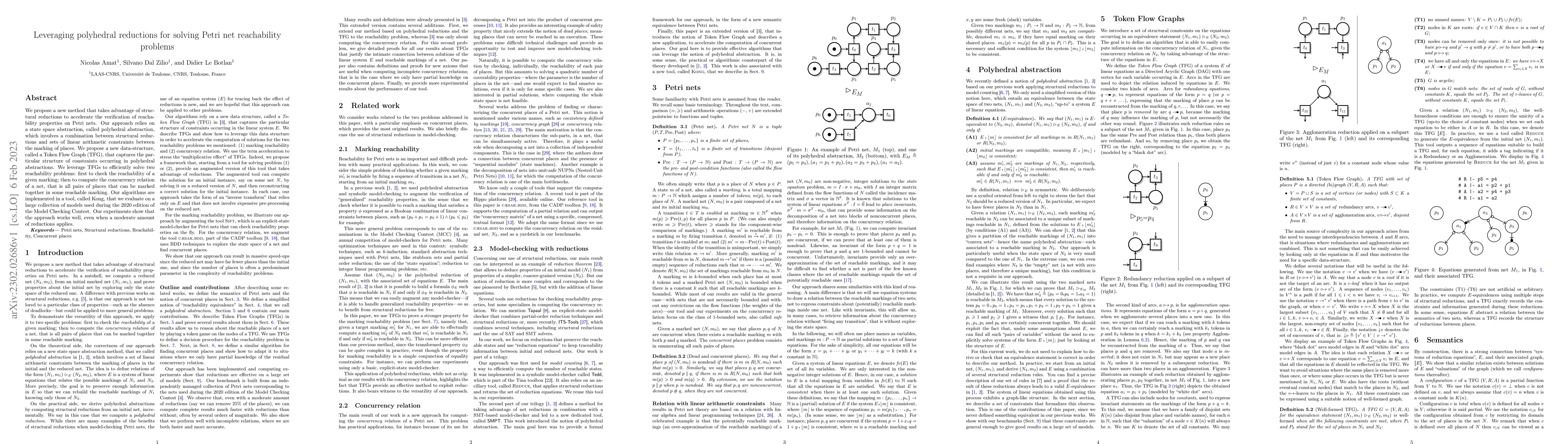 Thumbnail for Leveraging polyhedral reductions for solving Petri net reachability
  problems