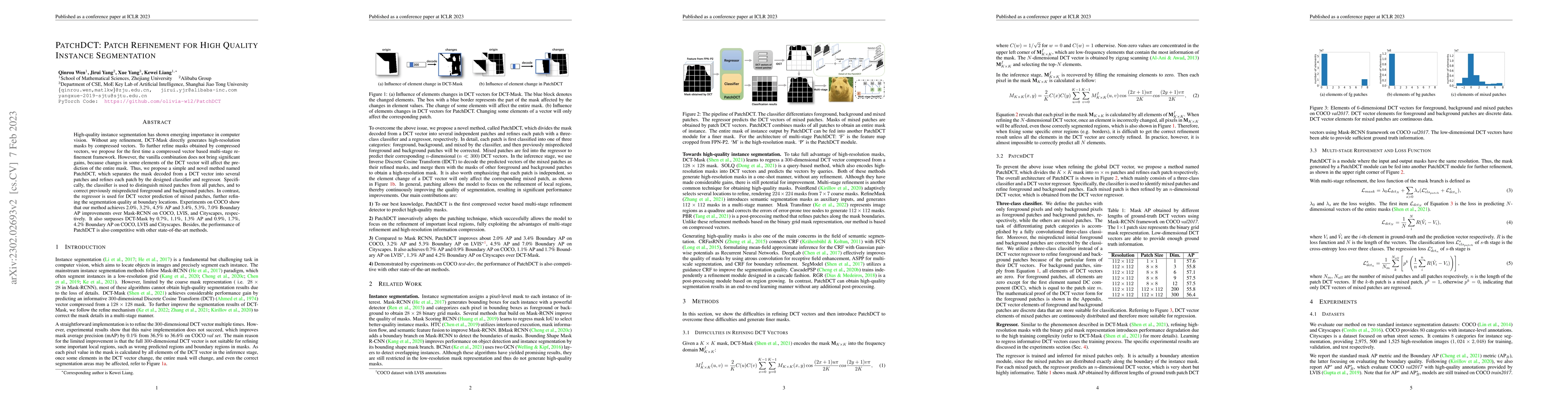 Thumbnail for PatchDCT: Patch Refinement for High Quality Instance Segmentation