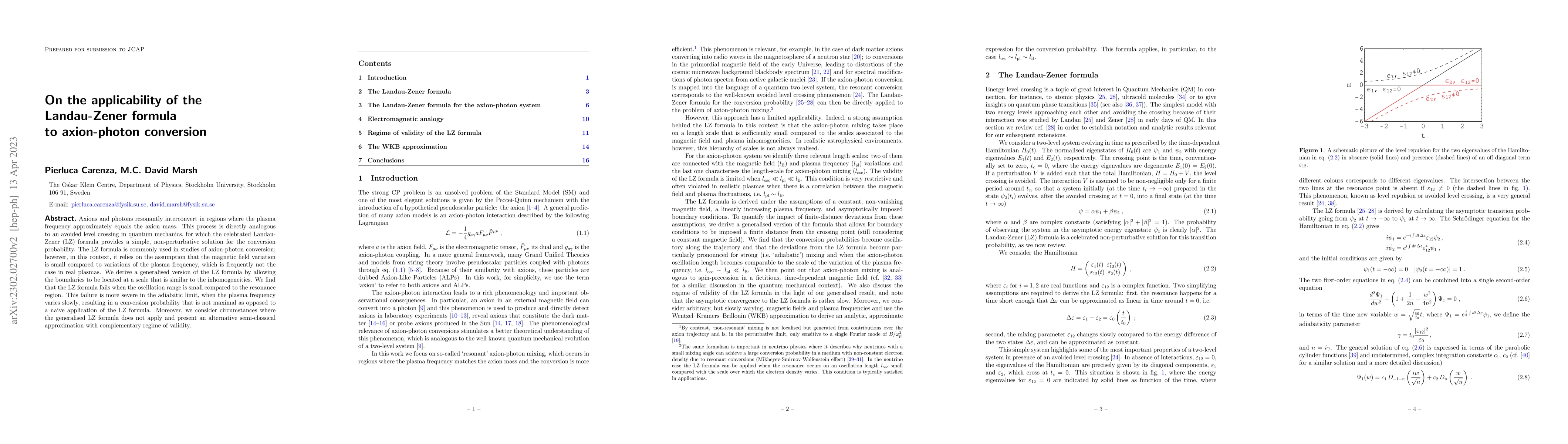 Thumbnail for On the applicability of the Landau-Zener formula to axion-photon
  conversion