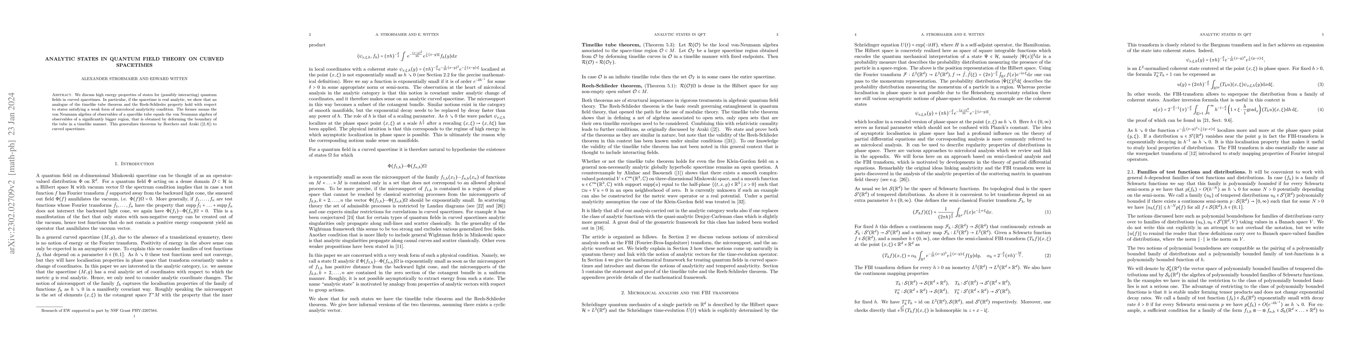 Thumbnail for Analytic states in quantum field theory on curved spacetimes