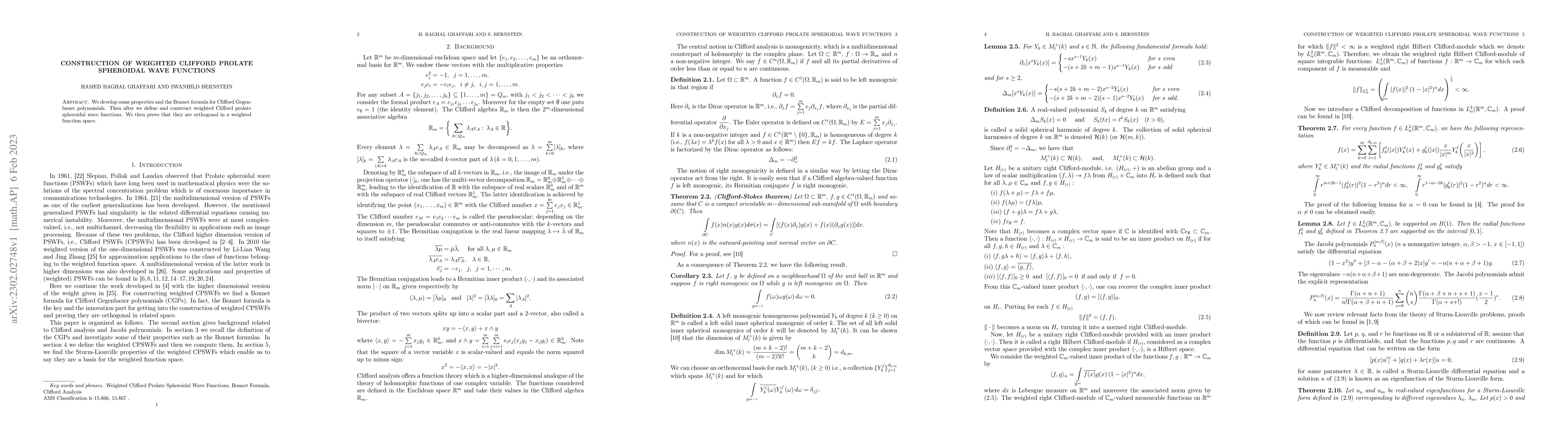 Thumbnail for Construction of Weighted Clifford Prolate Spheroidal wave Functions