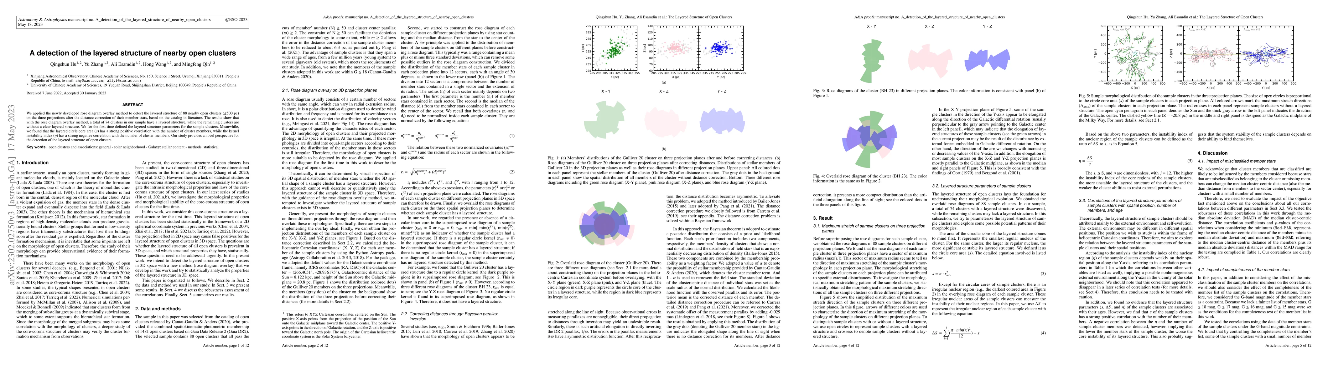 Thumbnail for A detection of the layered structure of nearby open clusters