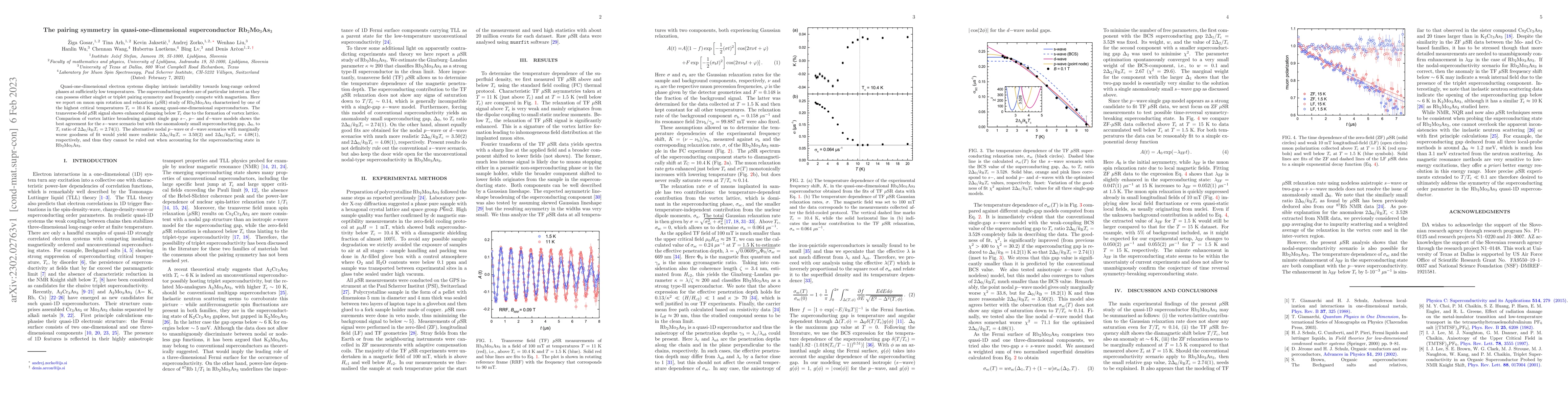 Thumbnail for The pairing symmetry in quasi-one-dimensional superconductor Rb2Mo3As3