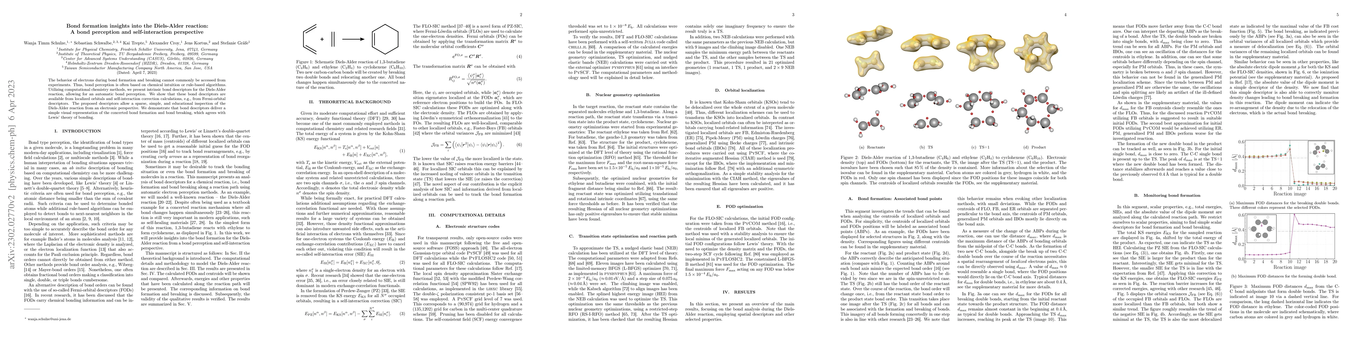 Thumbnail for Bond formation insights into the Diels-Alder reaction: A bond perception
  and self-interaction perspective