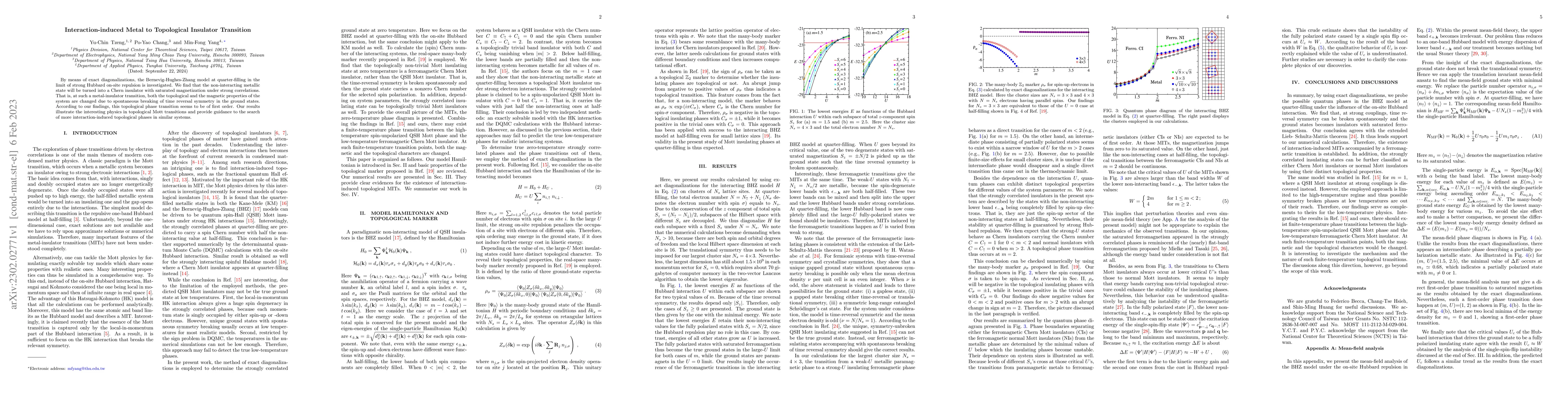 Thumbnail for Interaction-induced Metal to Topological Insulator Transition