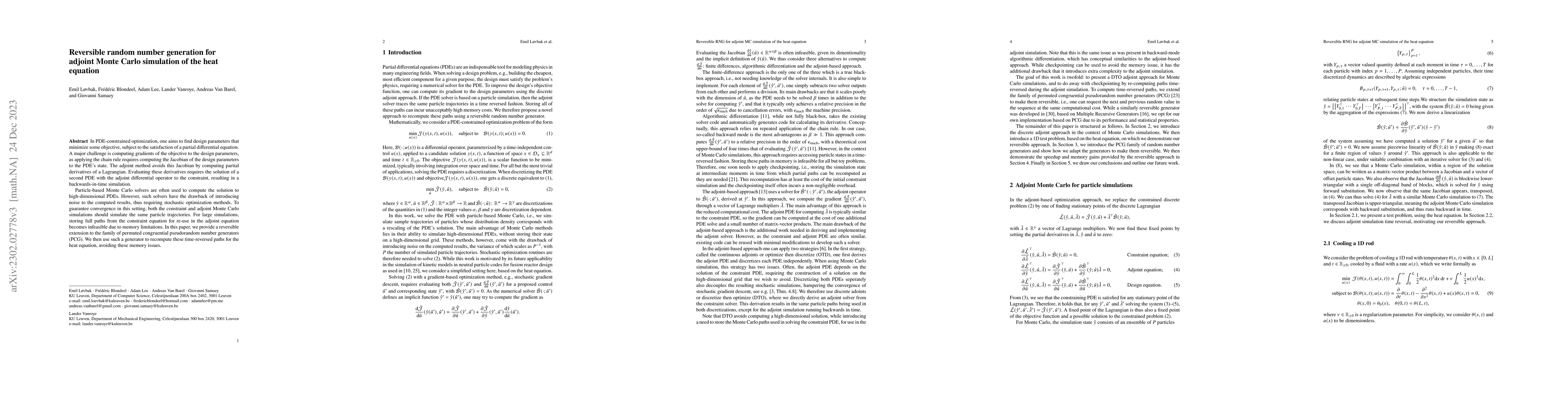 Thumbnail for Reversible random number generation for adjoint Monte Carlo simulation
  of the heat equation