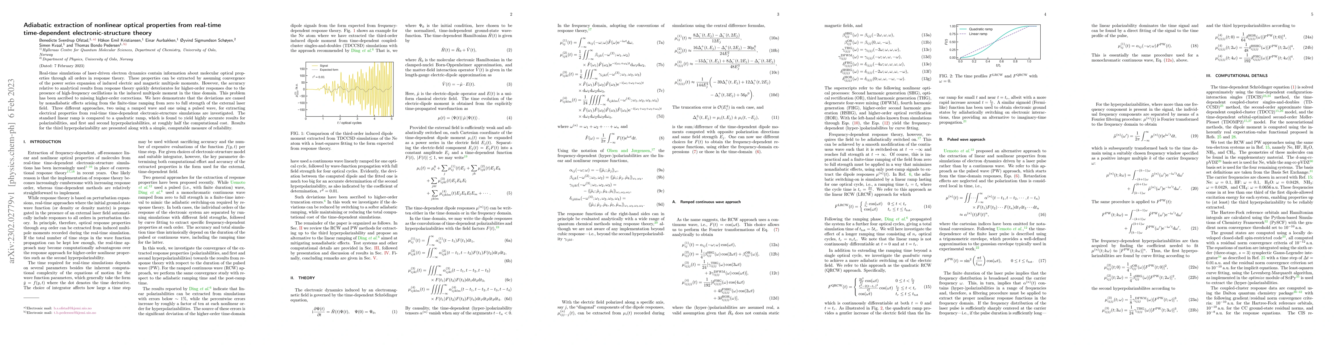 Thumbnail for Adiabatic extraction of nonlinear optical properties from real-time
  time-dependent electronic-structure theory