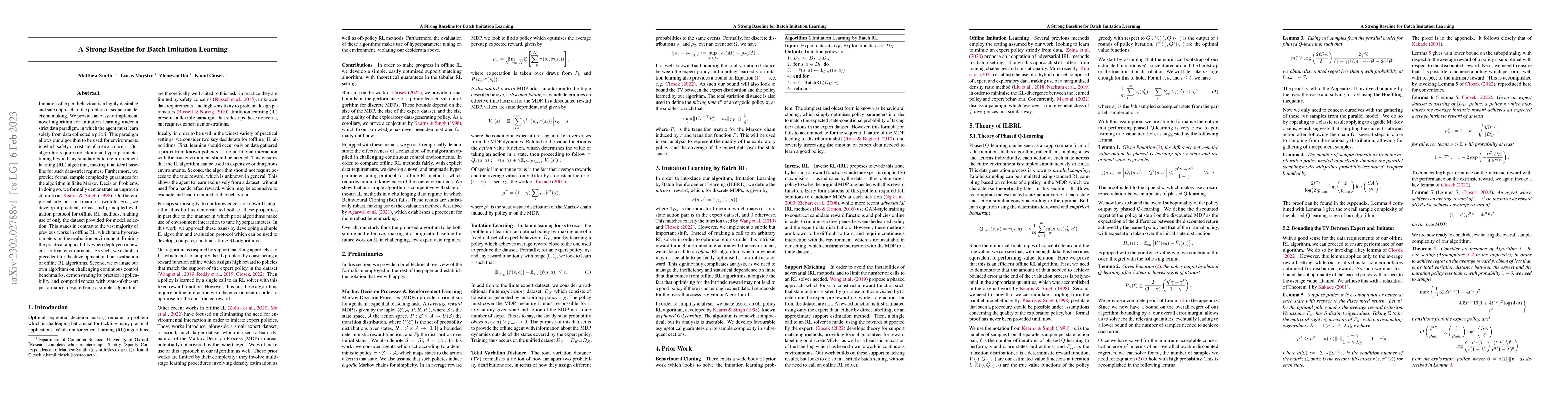 Thumbnail for A Strong Baseline for Batch Imitation Learning