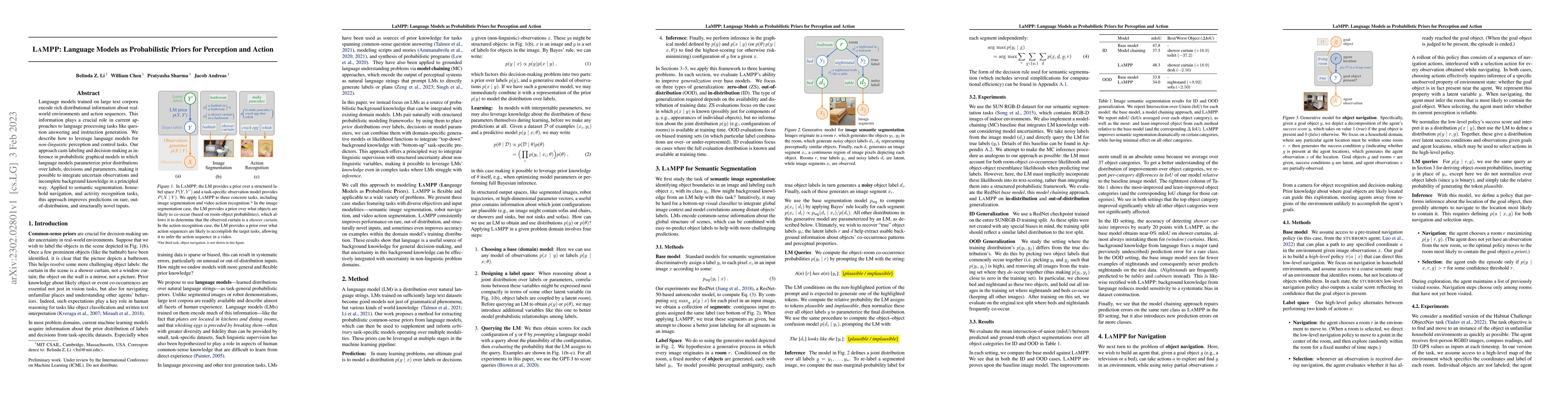 Thumbnail for LaMPP: Language Models as Probabilistic Priors for Perception and Action