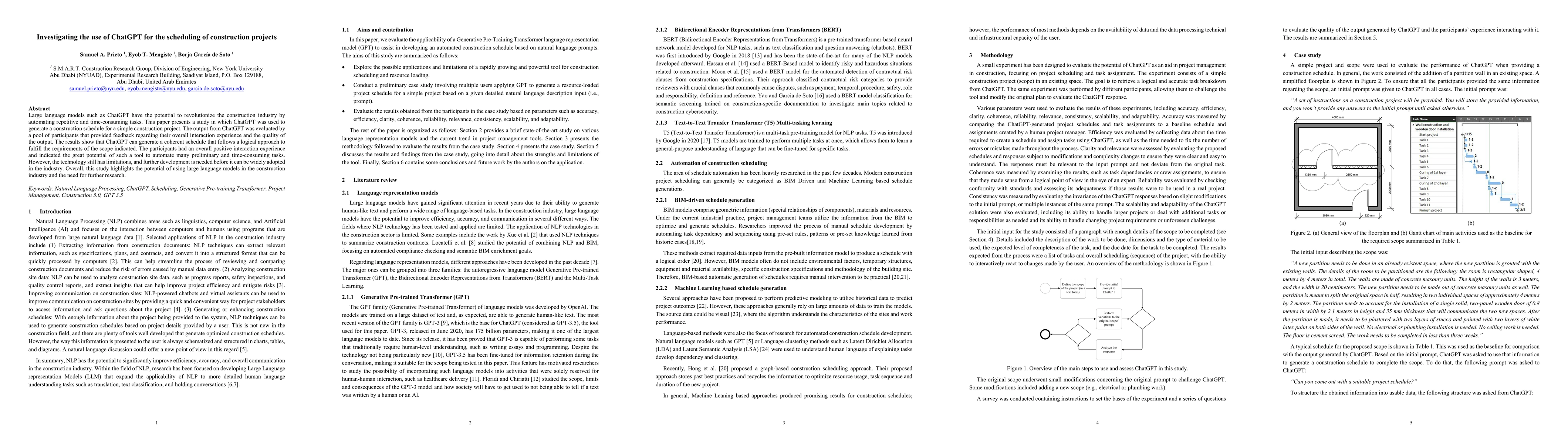 Thumbnail for Investigating the use of ChatGPT for the scheduling of construction
  projects