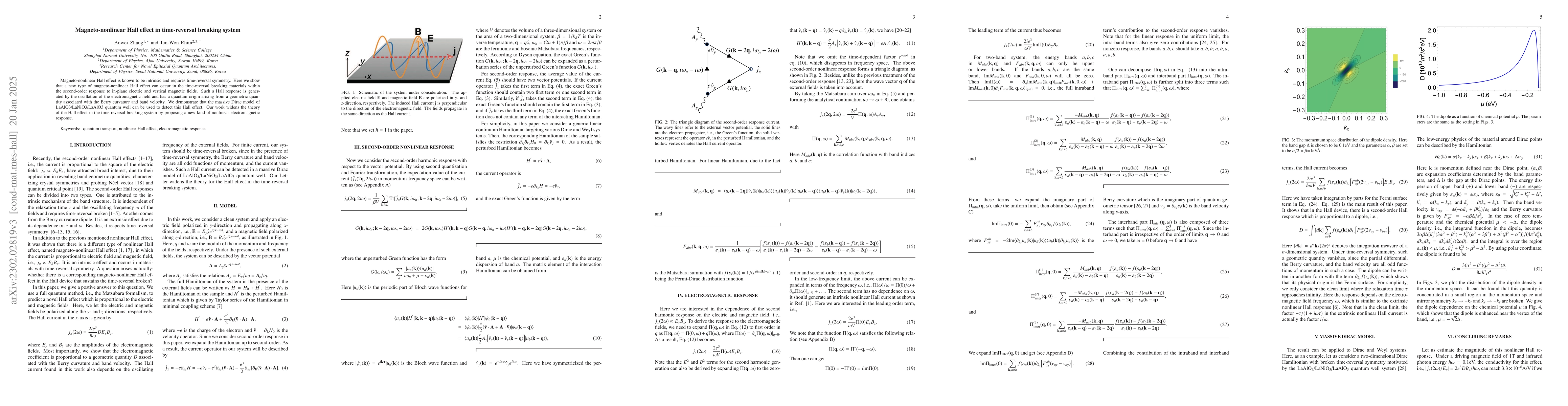 Thumbnail for Nonlinear electromagnetic response for Hall effect in time-reversal
  breaking materials