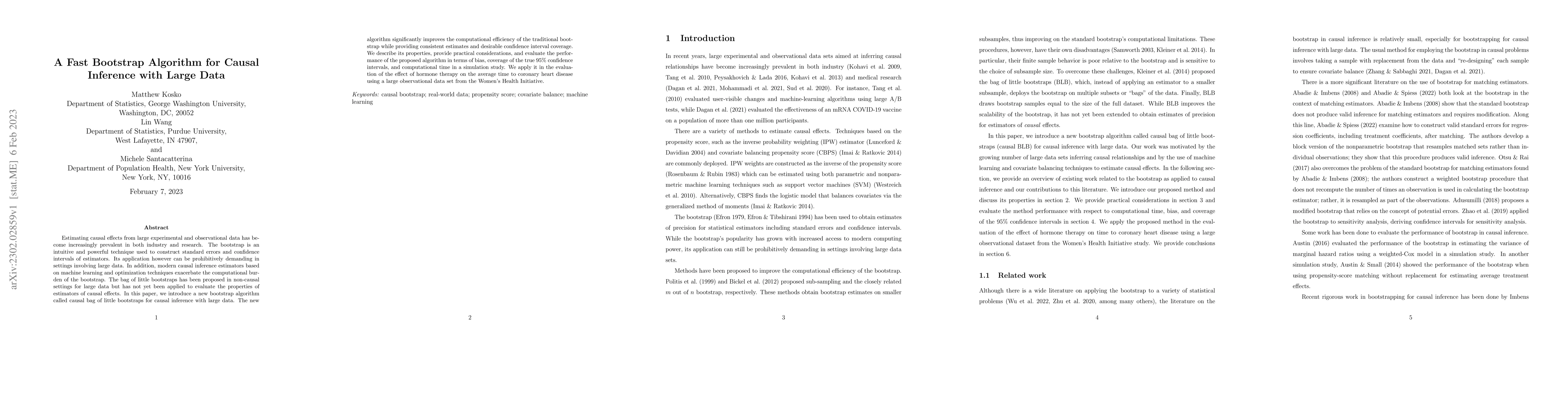 Thumbnail for A Fast Bootstrap Algorithm for Causal Inference with Large Data