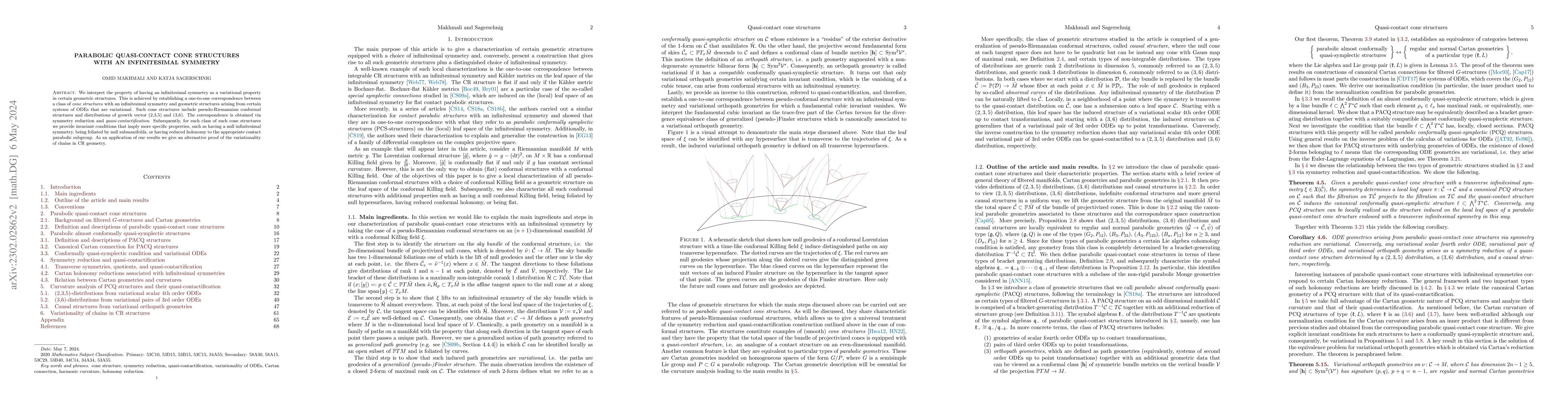 Thumbnail for Parabolic quasi-contact cone structures with an infinitesimal symmetry