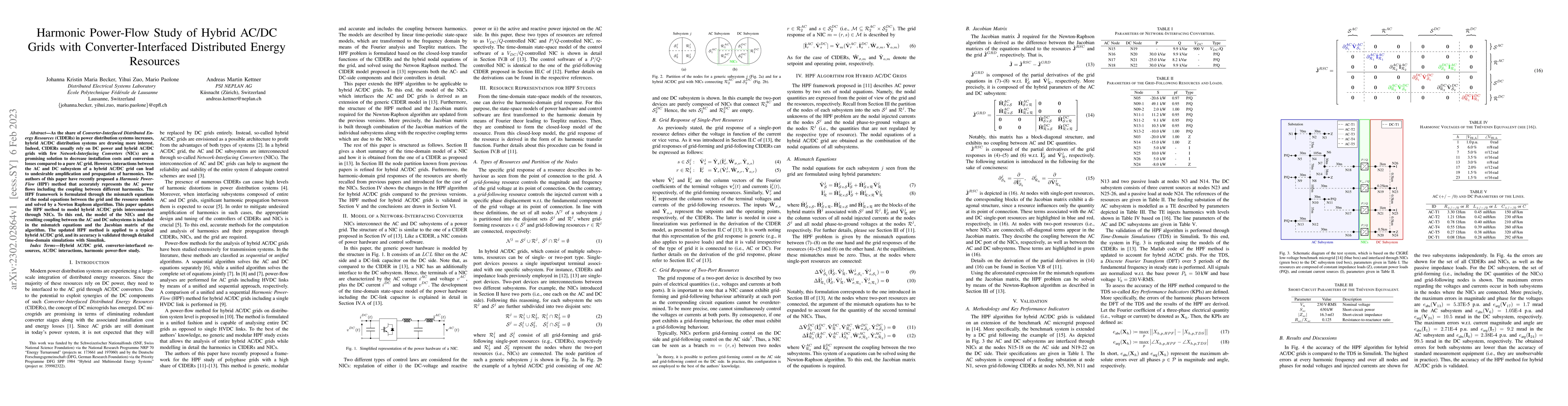 Thumbnail for Harmonic Power-Flow Study of Hybrid AC/DC Grids with
  Converter-Interfaced Distributed Energy Resources
