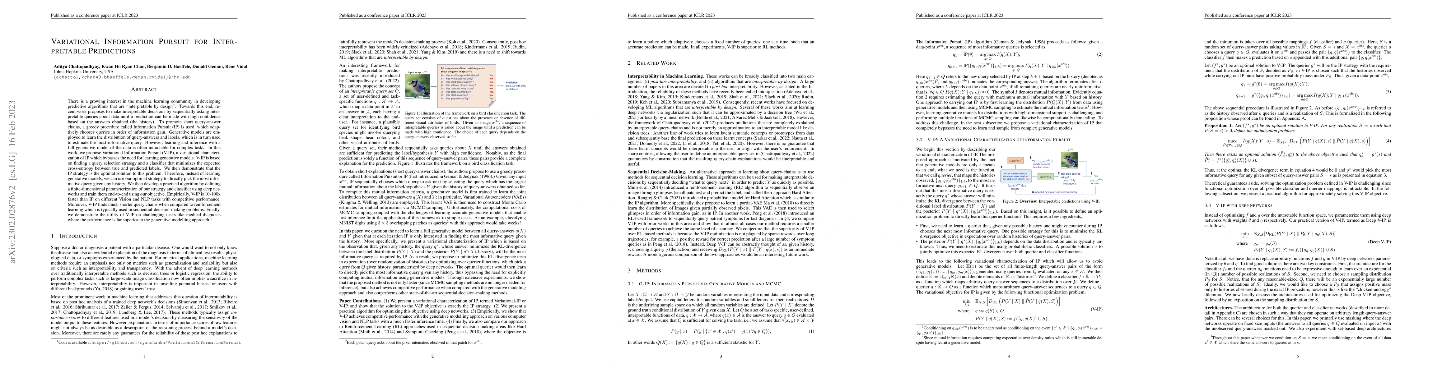 Thumbnail for Variational Information Pursuit for Interpretable Predictions