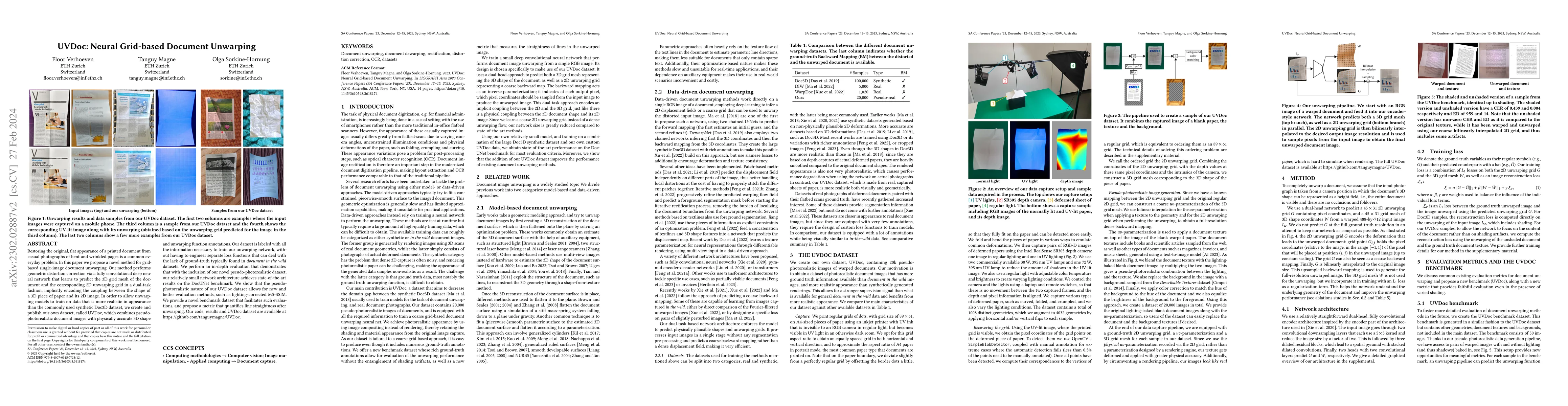 Thumbnail for UVDoc: Neural Grid-based Document Unwarping