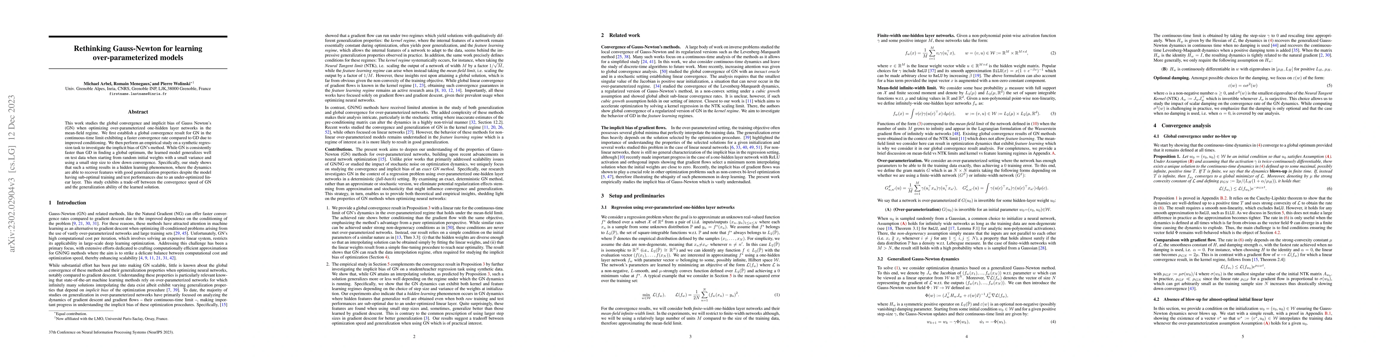 Thumbnail for Rethinking Gauss-Newton for learning over-parameterized models