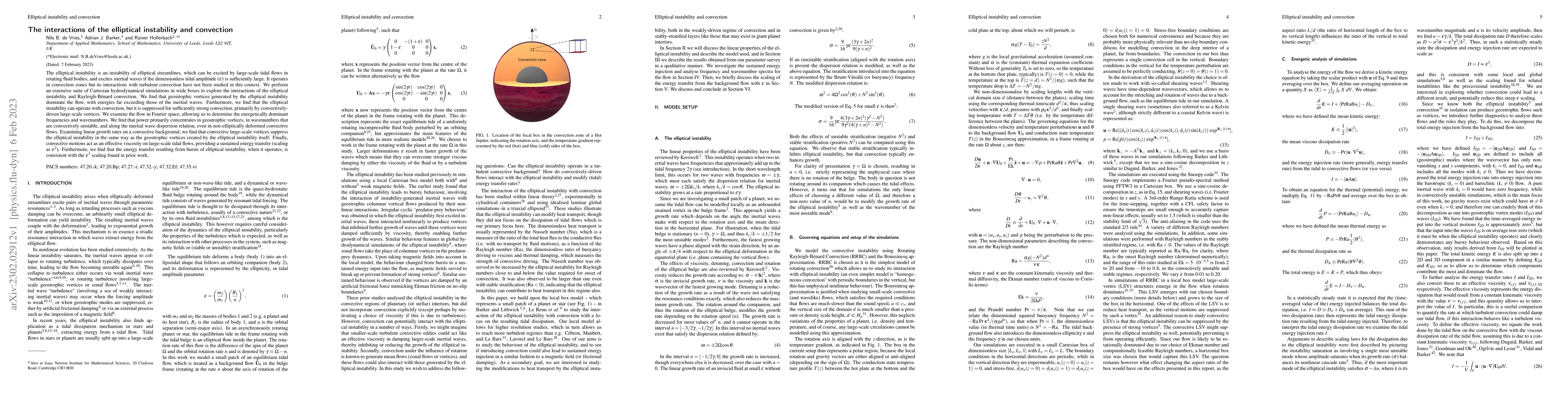 Thumbnail for The interactions of the elliptical instability and convection