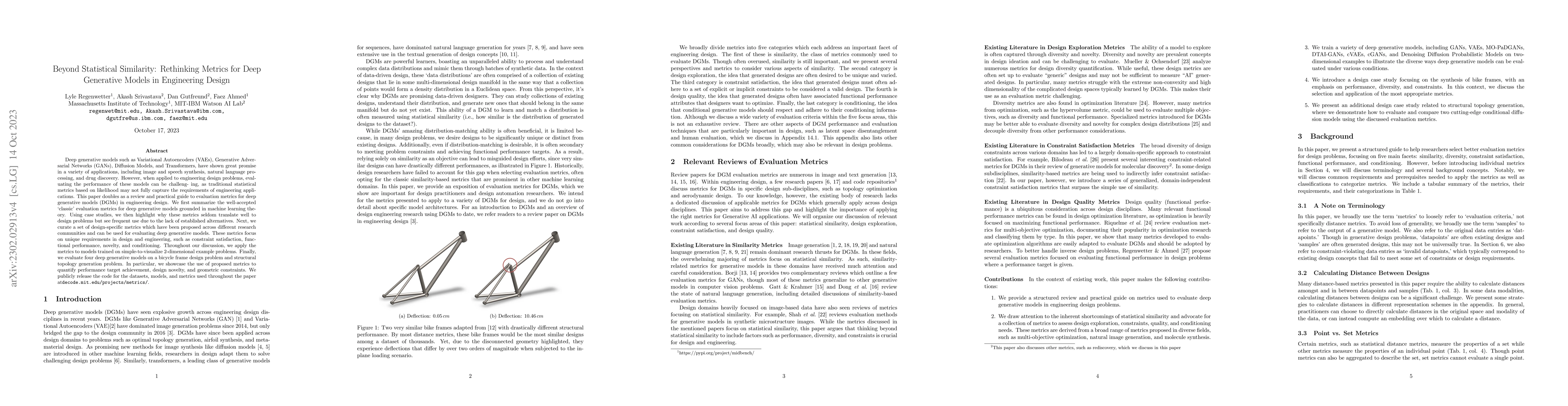 Thumbnail for Beyond Statistical Similarity: Rethinking Metrics for Deep Generative
  Models in Engineering Design