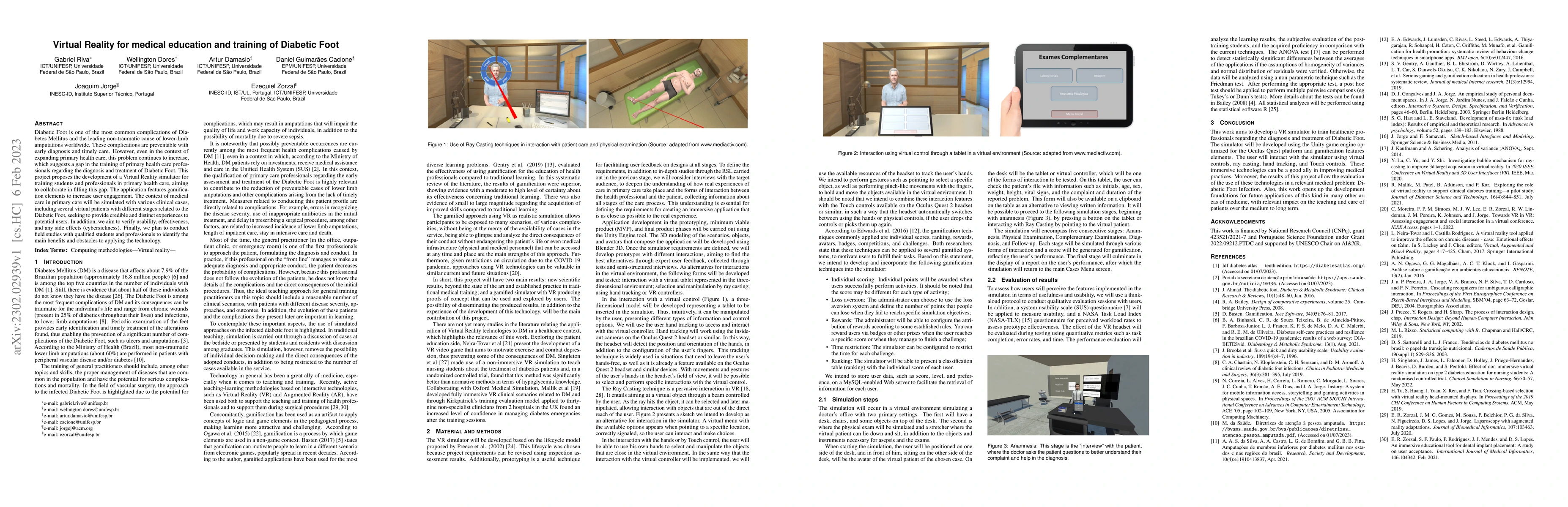 Thumbnail for Virtual Reality for medical education and training of Diabetic Foot