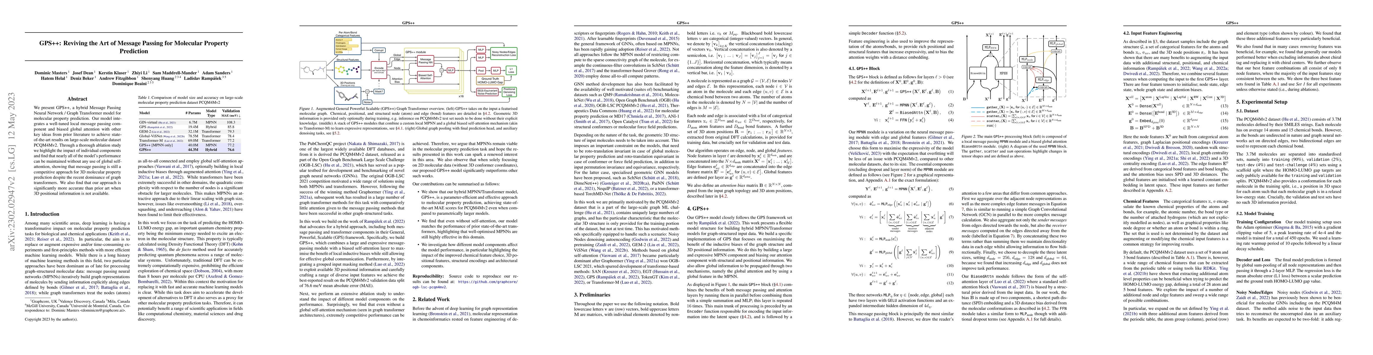 Thumbnail for GPS++: Reviving the Art of Message Passing for Molecular Property
  Prediction