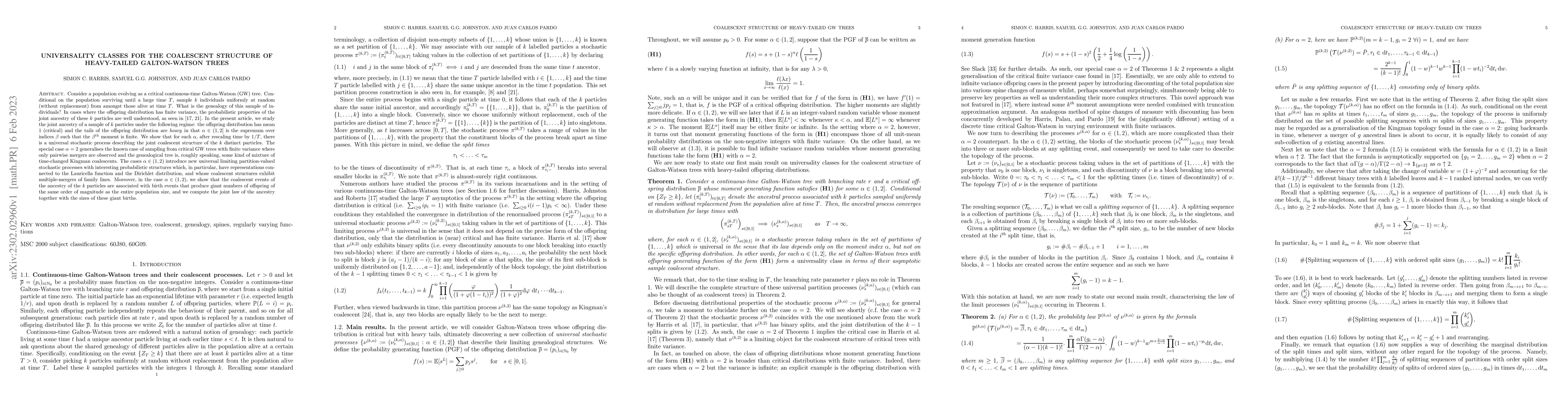 Thumbnail for Universality classes for the coalescent structure of heavy-tailed
  Galton-Watson trees