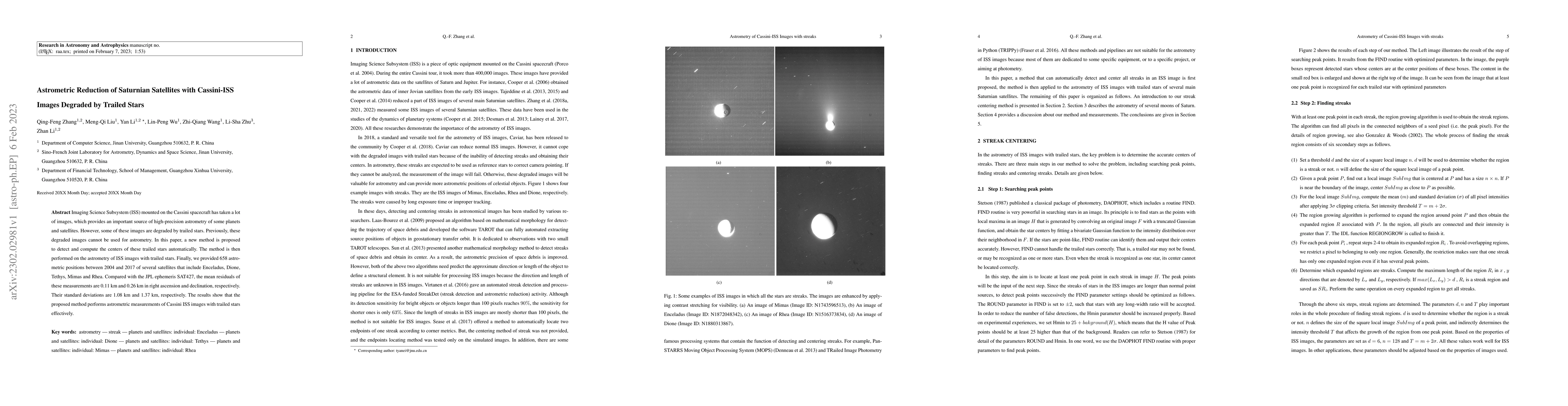 Thumbnail for Astrometric Reduction of Saturnian Satellites with Cassini-ISS Images
  Degraded by Trailed Stars