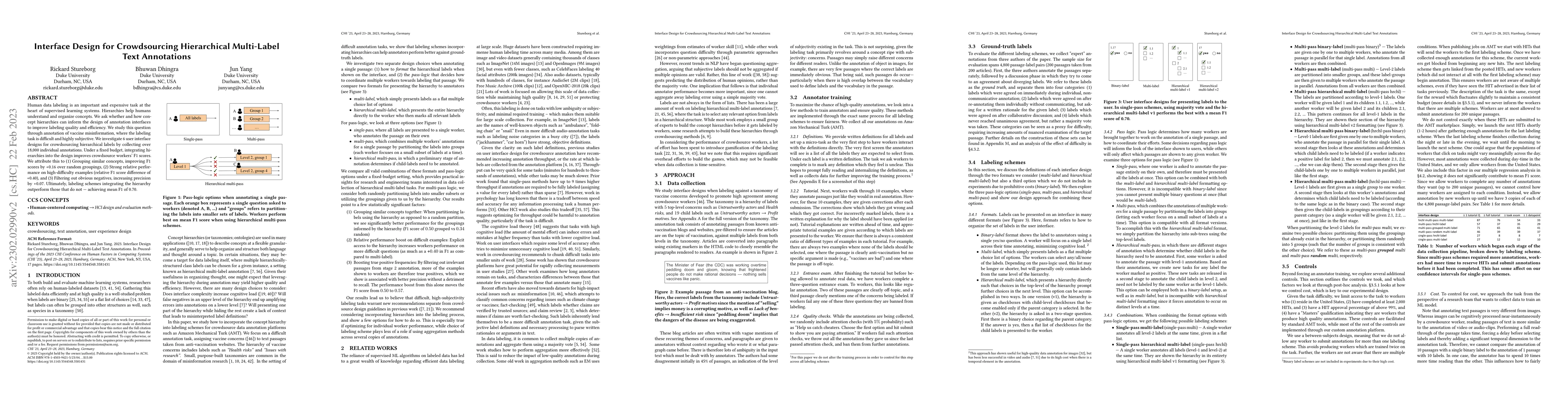 Thumbnail for Interface Design for Crowdsourcing Hierarchical Multi-Label Text
  Annotations