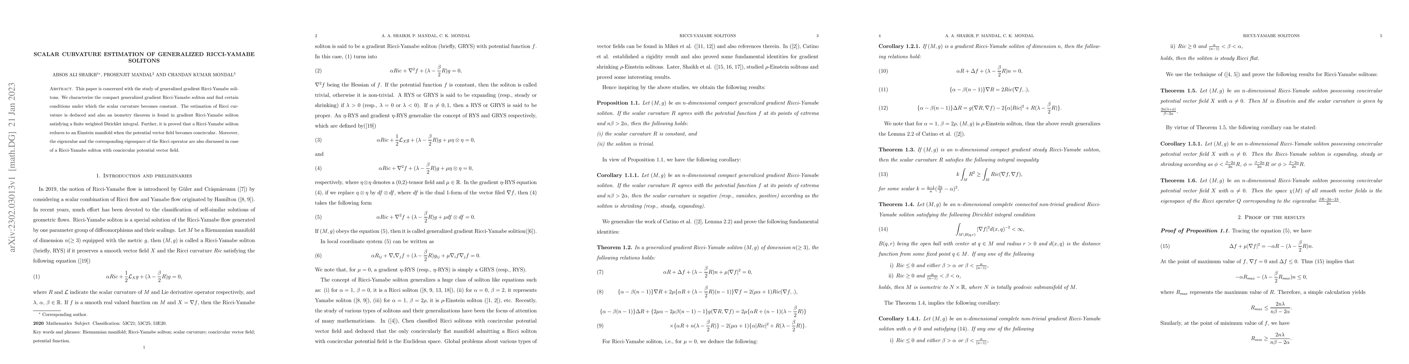 Thumbnail for Scalar curvature estimation of Generalized Ricci-Yamabe solitons