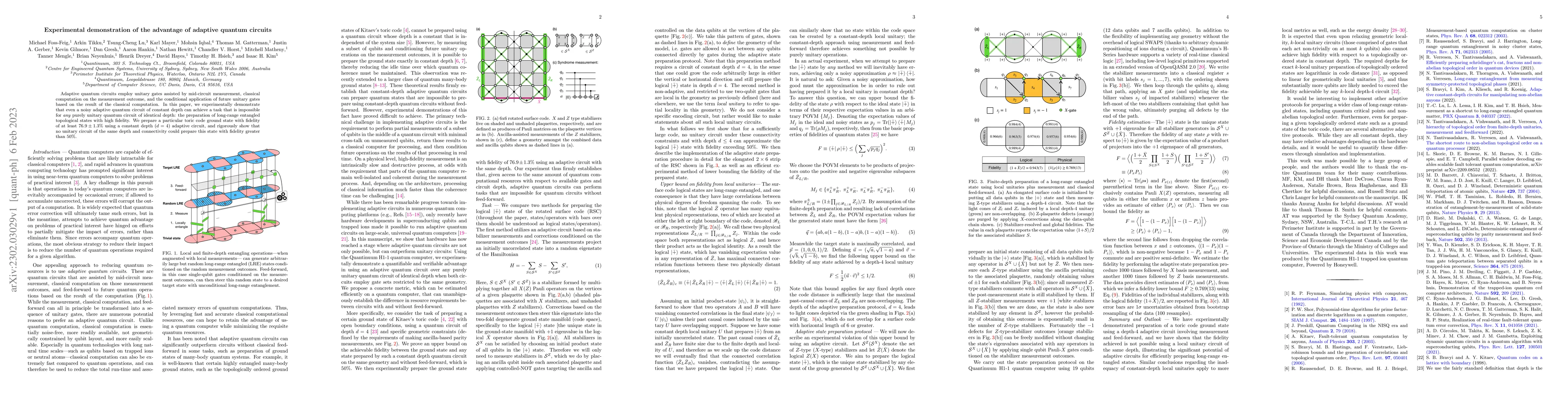 Thumbnail for Experimental demonstration of the advantage of adaptive quantum circuits