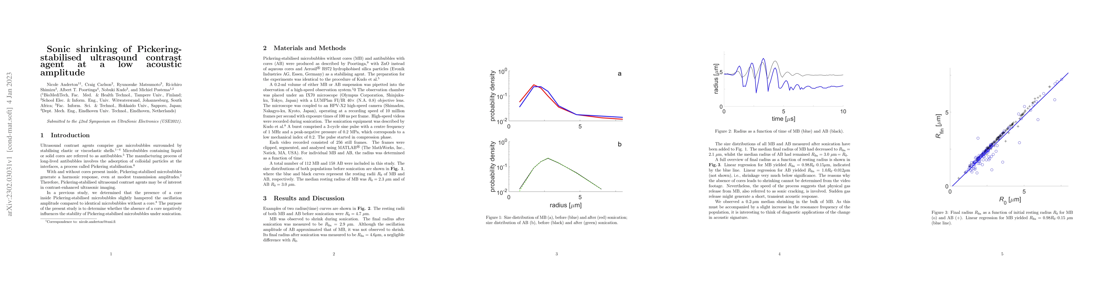 Thumbnail for Sonic shrinking of Pickering-stabilised ultrasound contrast agent at a
  low acoustic amplitude