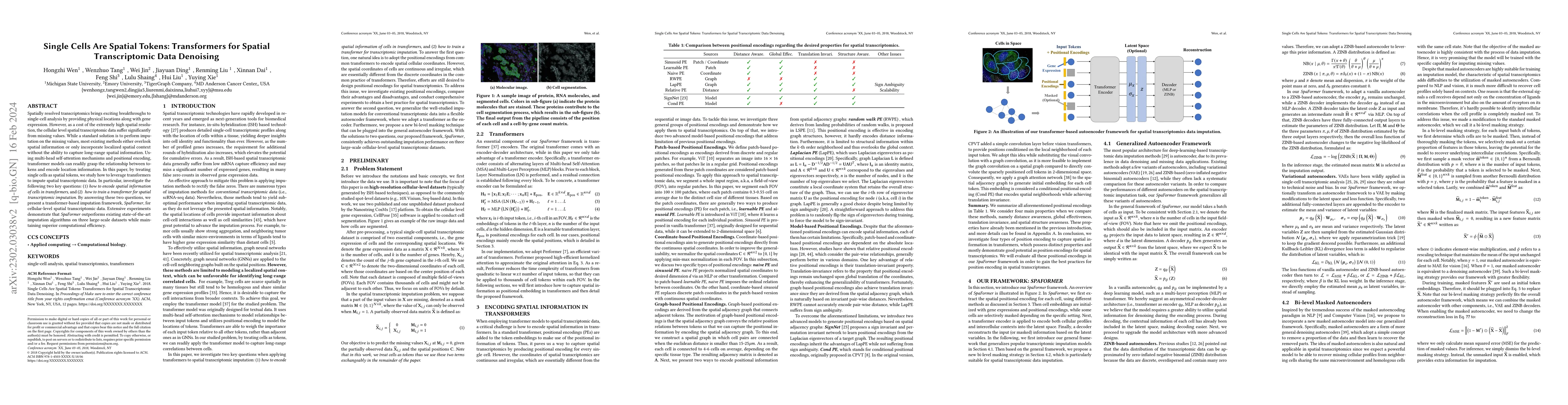 Thumbnail for Single Cells Are Spatial Tokens: Transformers for Spatial Transcriptomic
  Data Imputation